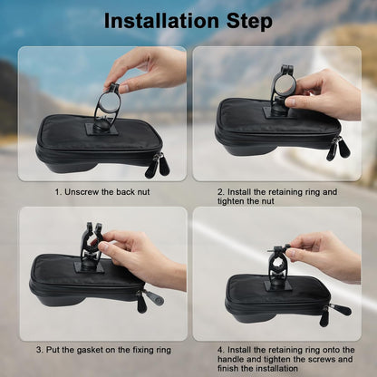 Waterproof Bike Phone Holder - Sensitive Touchscreen & Face ID - Universal Mobile Phone Holder for Motorcycle & Scooter - Black - Image 4
