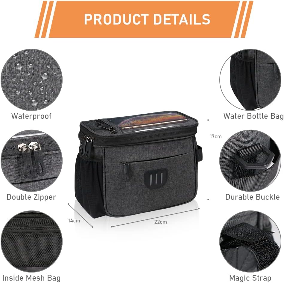 Waterproof Bike Frame Bag - Large Capacity - Top Tube Phone Holder - For MTB Mountain Bike & Road Bike - Image 2