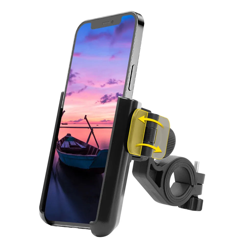 Bike Phone Holder with Quick Release Lock and 360 Degree Rotation for Motorcycles, Scooters and Mountain Bikes, Fits 9-18 cm Phones