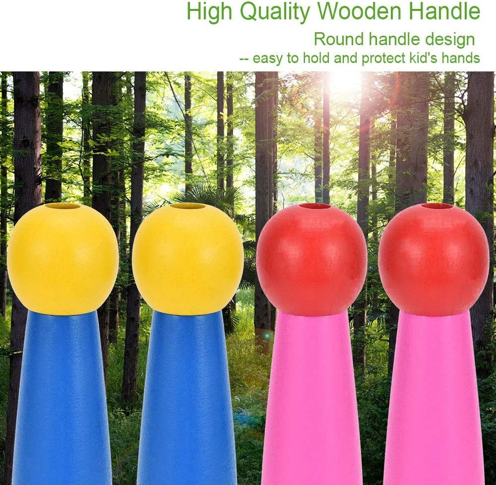 Adjustable Children's Skipping Rope (2 Pieces) - with Wooden Handle and Cotton Rope - 285 cm - For Boys & Girls - Fitness & Games - Image 3