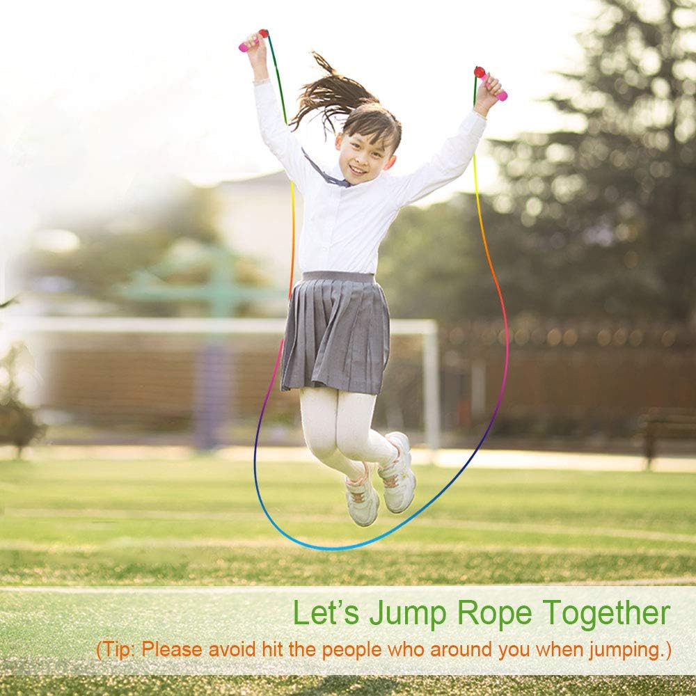 Adjustable Children's Skipping Rope (2 Pieces) - with Wooden Handle and Cotton Rope - 285 cm - For Boys & Girls - Fitness & Games - Image 4