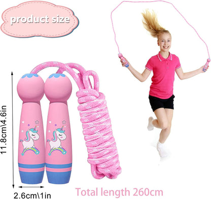Adjustable Children's Skipping Rope - With Wooden Handle - 260 cm - Suitable for Boys & Girls - For School & Play - Image 2
