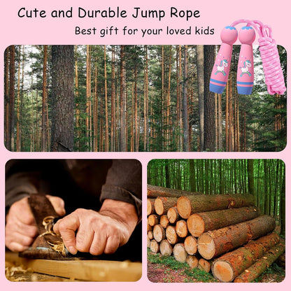 Adjustable Children's Skipping Rope - With Wooden Handle - 260 cm - Suitable for Boys & Girls - For School & Play - Image 4