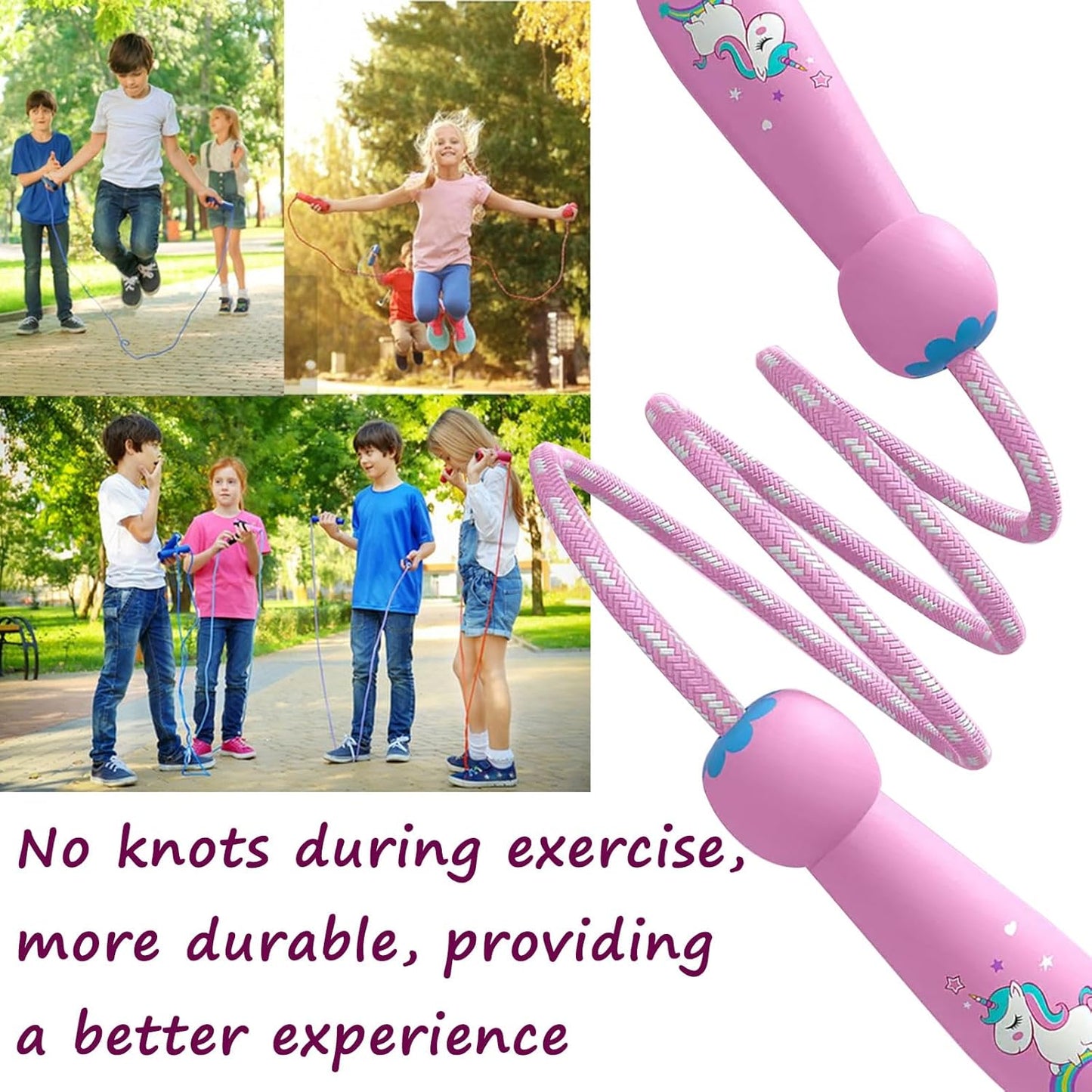 Adjustable Children's Skipping Rope - With Wooden Handle - 260 cm - Suitable for Boys & Girls - For School & Play - Image 5