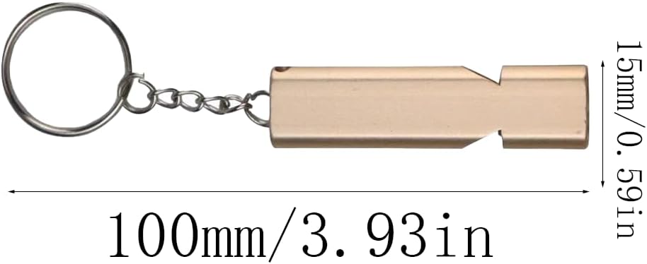 Metal Emergency Whistle - Set of 2 - With Keychain - Loud Signal for Sports, Outdoors & Safety - Silver and Gold - Image 2