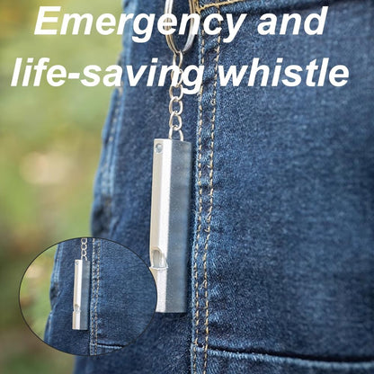 Metal Emergency Whistle - Set of 2 - With Keychain - Loud Signal for Sports, Outdoors & Safety - Silver and Gold - Image 4