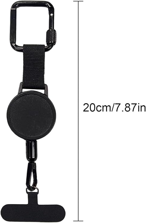 Anti-theft Phone Cord - Set of 2 - Retractable - With Belt Clip - Safety Cord for Smartphone - Black - Image 2