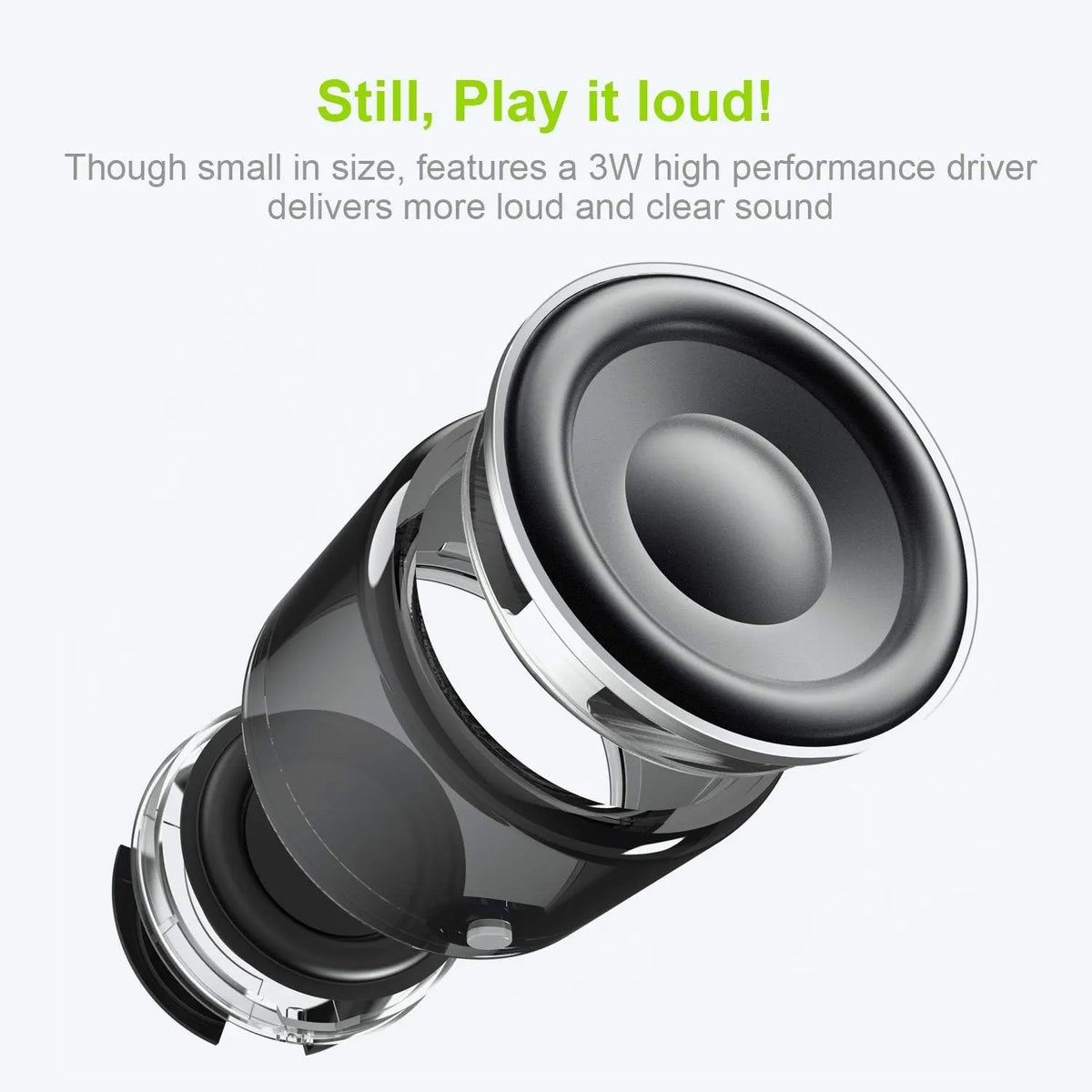 Mini Bluetooth Speaker with Passive Radiator, Pocket Size Wireless Speaker with 12 Hour Playtime for Travel and Outdoors, Black - Image 3