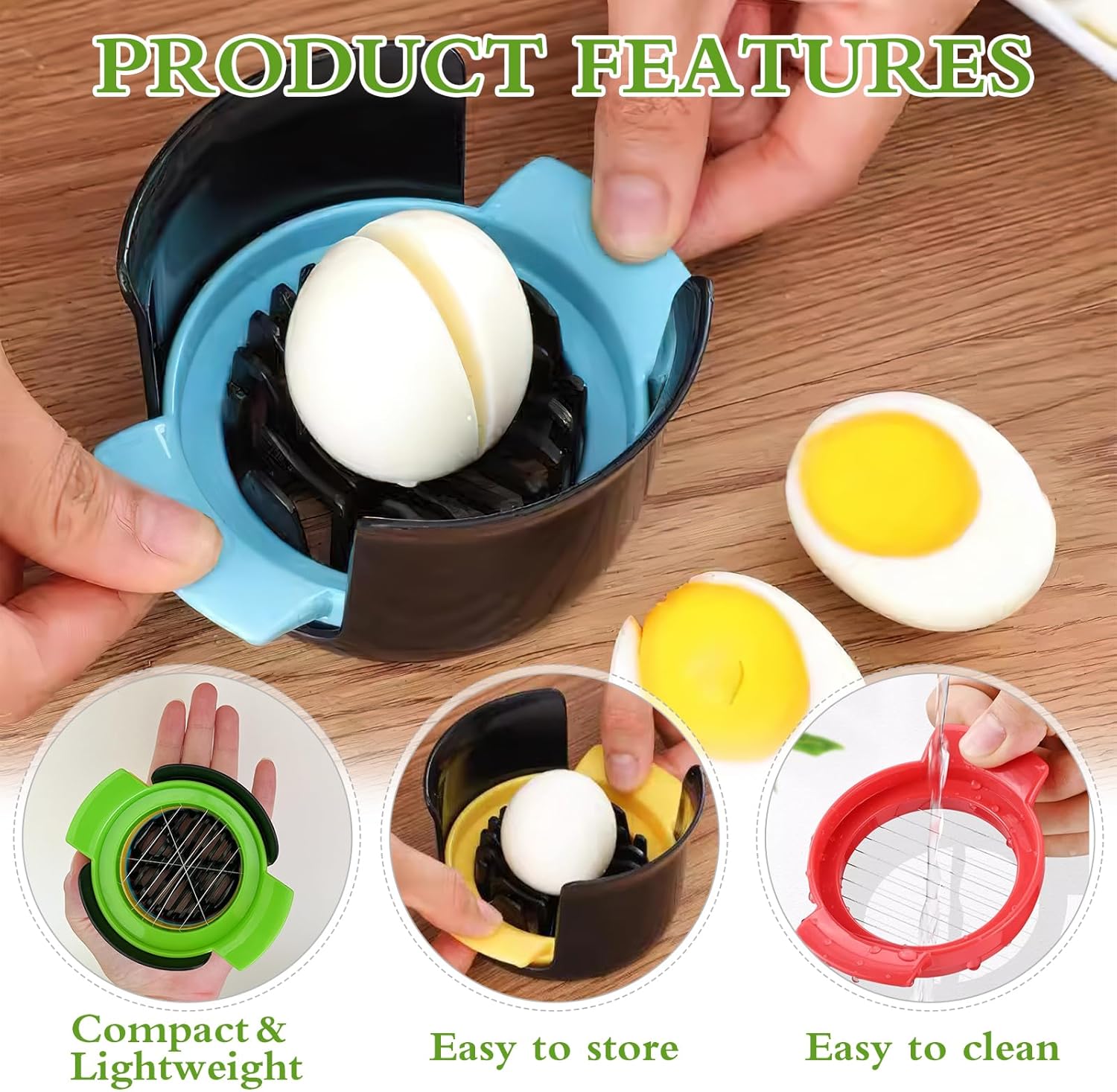 3-in-1 Egg Slicer - Egg Separator - Stainless Steel 304 - For Eggs, Strawberries & Soft Foods - Easy to Clean - Image 3