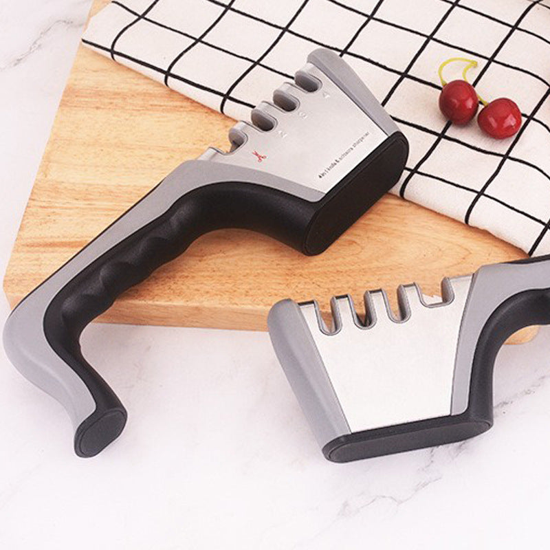 4-in-1 Knife Sharpener - Professional with Scissor Sharpener - 4-Position Pull-Through Sharpener for Kitchen Knives - Image 2