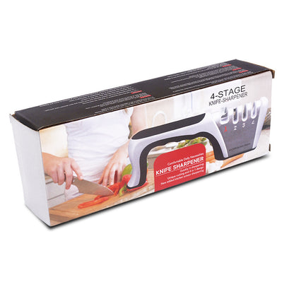 4-in-1 Knife Sharpener - Professional with Scissor Sharpener - 4-Position Pull-Through Sharpener for Kitchen Knives - Image 5