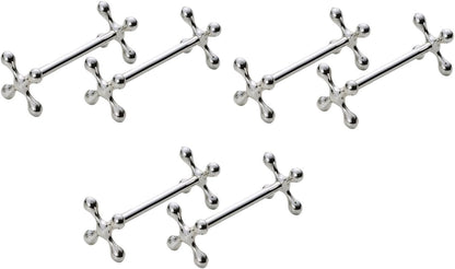 Knife Rests Silver - Set of 6 - Classic Cutlery Rests - Table Decoration for Dinner & Christmas - Metal - 8 x 3cm