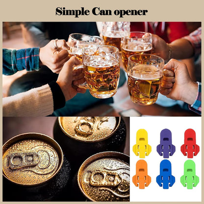 6 Piece Can Opener for Soda & Beer - Ring Opener & Nail Protector - Easy Opening - Multicolor - Image 3