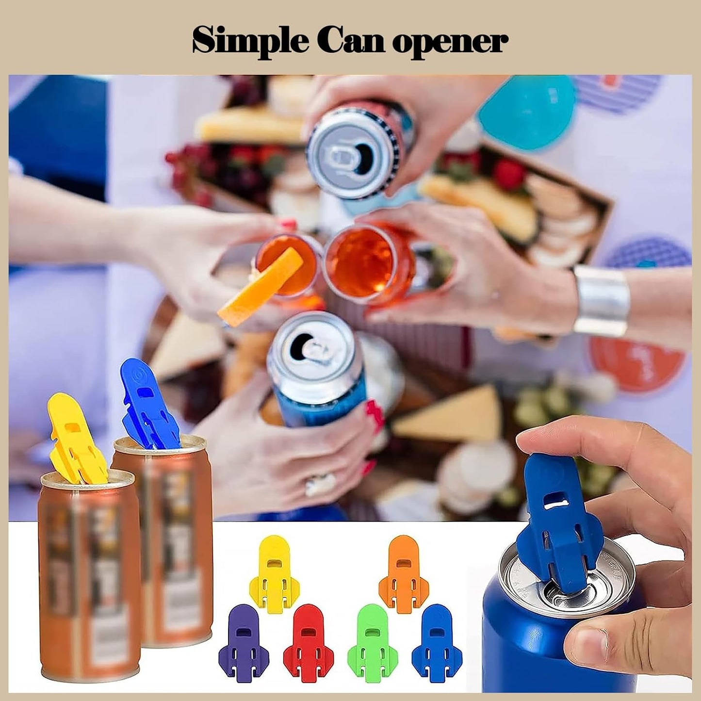 24 Piece Can Opener for Soda & Beer - Ring Opener & Nail Protector - Easy Opening - Multicolor - Image 2