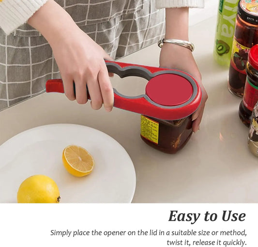 4 Pack Multi-Function Jar and Bottle Openers, Non-Slip Kitchen Grip Tools for Twist Lids, Caps and Tabs, Assorted Colours - Image 4