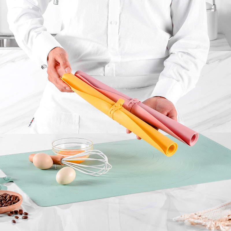 Silicone Baking Mat Large - 60x40 cm - Non-slip Dough Mat with Measurement Marking - Rolling Mat for Dough & Fondant - Yellow - Image 5