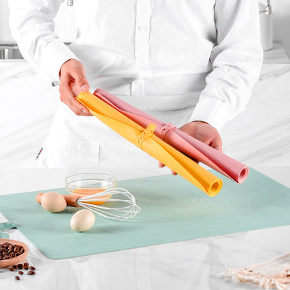 Large Silicone Baking Mat - 60x40 cm - Non-slip Dough Mat with Measurement Marking - Rolling Mat for Dough & Fondant - Pink - Image 5