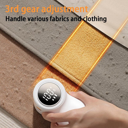 Electric Lint Remover - Rechargeable Lint Shaver - 3 Speeds & Digital Display - Includes 2 Original Blades - White - Image 4