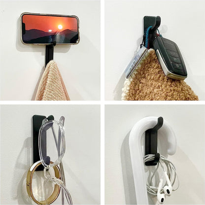 Black Towel Hooks - Set of 4 - Self-Adhesive Wall Hooks - No Drilling Required - For Bathroom & Kitchen - Image 3