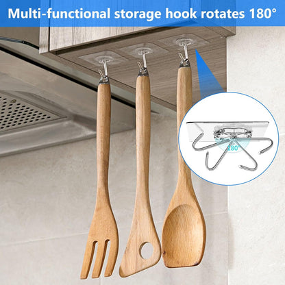 Self-Adhesive Hooks Transparent - Set of 30 - Wall Hooks No Drilling - For Bathroom & Kitchen - Image 4