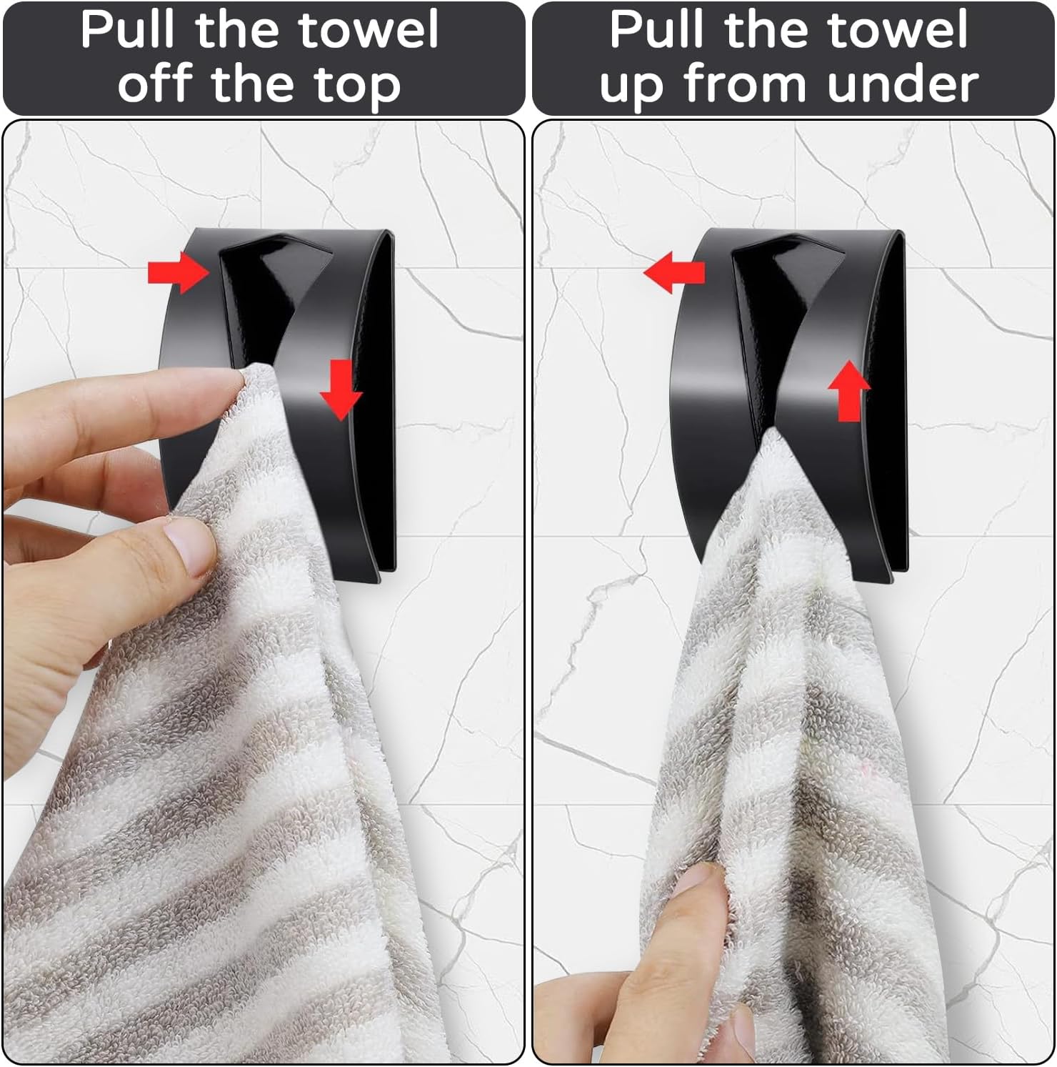 Stainless Steel Tea Towel Holder - Set of 4 - Self-Adhesive Towel Clip - No Drilling Required - For Kitchen & Bathroom - Image 3