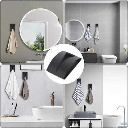 Stainless Steel Tea Towel Holder - Set of 4 - Self-Adhesive Towel Clip - No Drilling Required - For Kitchen & Bathroom - Image 4