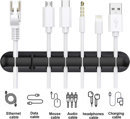 Black Cable Clips - Set of 3 - Self-Adhesive Cable Holders - Cable Management for Desk & Office - Image 2