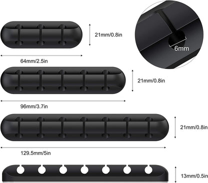 Black Cable Clips - Set of 3 - Self-Adhesive Cable Holders - Cable Management for Desk & Office - Image 4