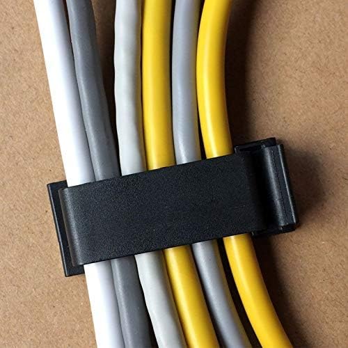 Adjustable Cable Clamps Black - Set of 50 - Self-Adhesive Cable Clips - Cable Management for Desk & TV - Image 2