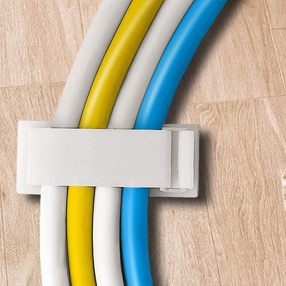 Adjustable Cable Clamps White - Set of 50 - Self-Adhesive Cable Clips - Cable Management for Desk & TV - Image 4