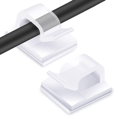 Transparent Cable Clips - Set of 60 - Self-Adhesive Cable Holders - For Cable Management & Christmas Lights