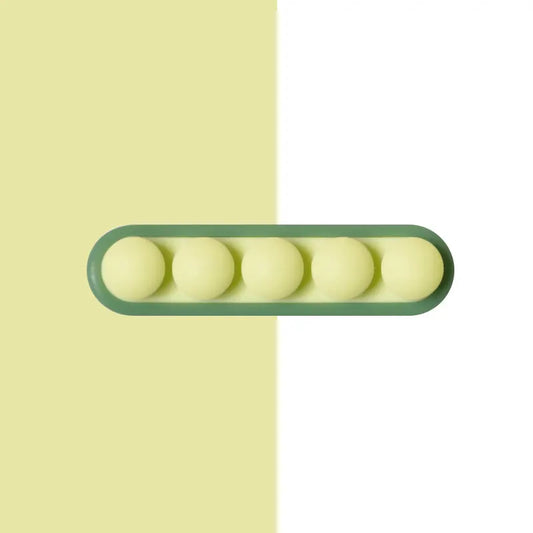 Self-Adhesive Pea Pod Cable Organiser, Flexible Silicone Cord Holder for USB Cables, Chargers and Earphones, Green