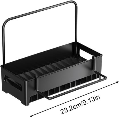 Sink Organizer with Towel Rack - Sponge Holder Kitchen - Countertop Storage Rack - For Sponges & Brushes - Image 4
