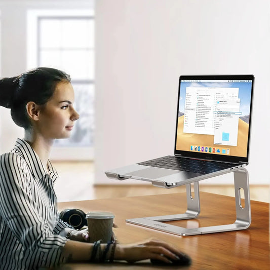 Adjustable Aluminium Laptop Stand, Portable Ergonomic Riser for 10 to 14 Inch Notebooks, Laptops and Tablets, Silver - Image 4