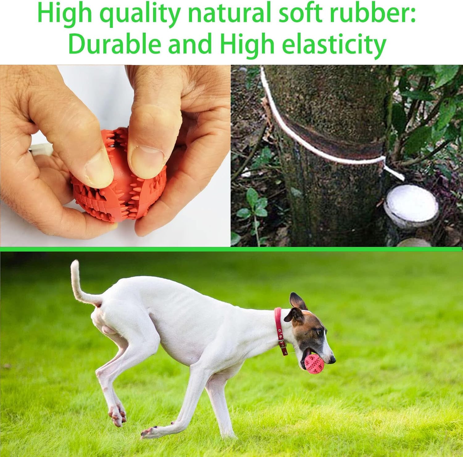 Dog Toys - 2 Pieces Teeth Cleaning Balls - Natural Rubber with Treat - Tear-Resistant - For Dogs and Cats - Image 4