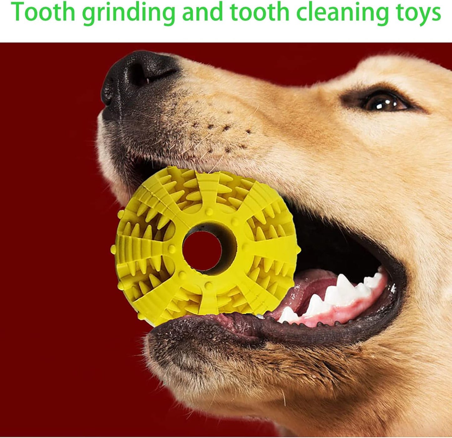 Dog Toys - 2 Pieces Teeth Cleaning Balls - Natural Rubber with Treat - Tear-Resistant - For Dogs and Cats - Image 5