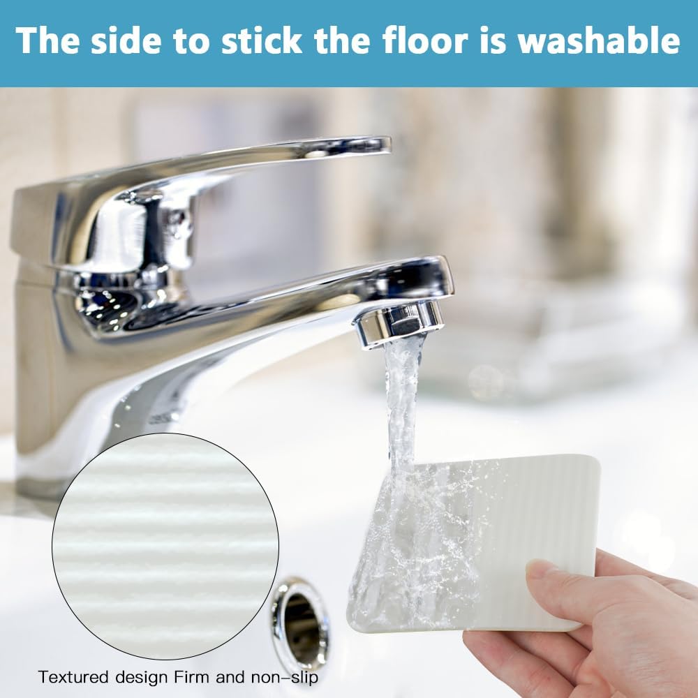 Rug Stoppers Square - Set of 8 - 10 x 10 cm - Anti-Slip Pads for Carpet - Washable & Reusable - White - Image 3