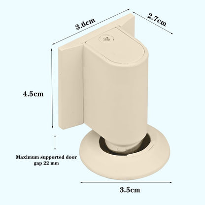 Magnetic Door Stopper Floor White - No Drilling - Self-adhesive - Metal - Including Raising Disc - Image 2