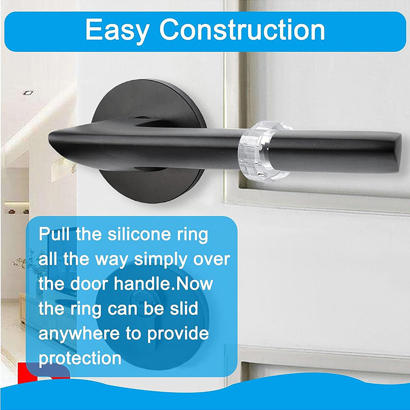 Door Handle Protectors White - Set of 6 - Door Stopper for Latch - Wall Protection - PVC Bumpers - Image 2