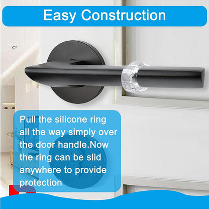 Door Handle Protectors White - Set of 6 - Door Stopper for Latch - Wall Protection - PVC Bumpers - Image 2