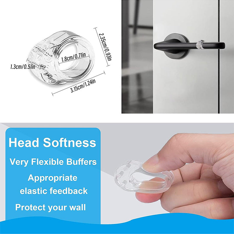 Door Handle Protectors White - Set of 6 - Door Stopper for Latch - Wall Protection - PVC Bumpers - Image 3