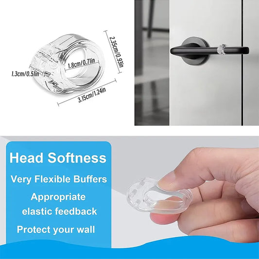 6 Pack PVC Door Handle Bumpers, Wall Protection Rings and Door Stop Cushions for Lever Handles in Bedrooms and Hallways, White - Image 3
