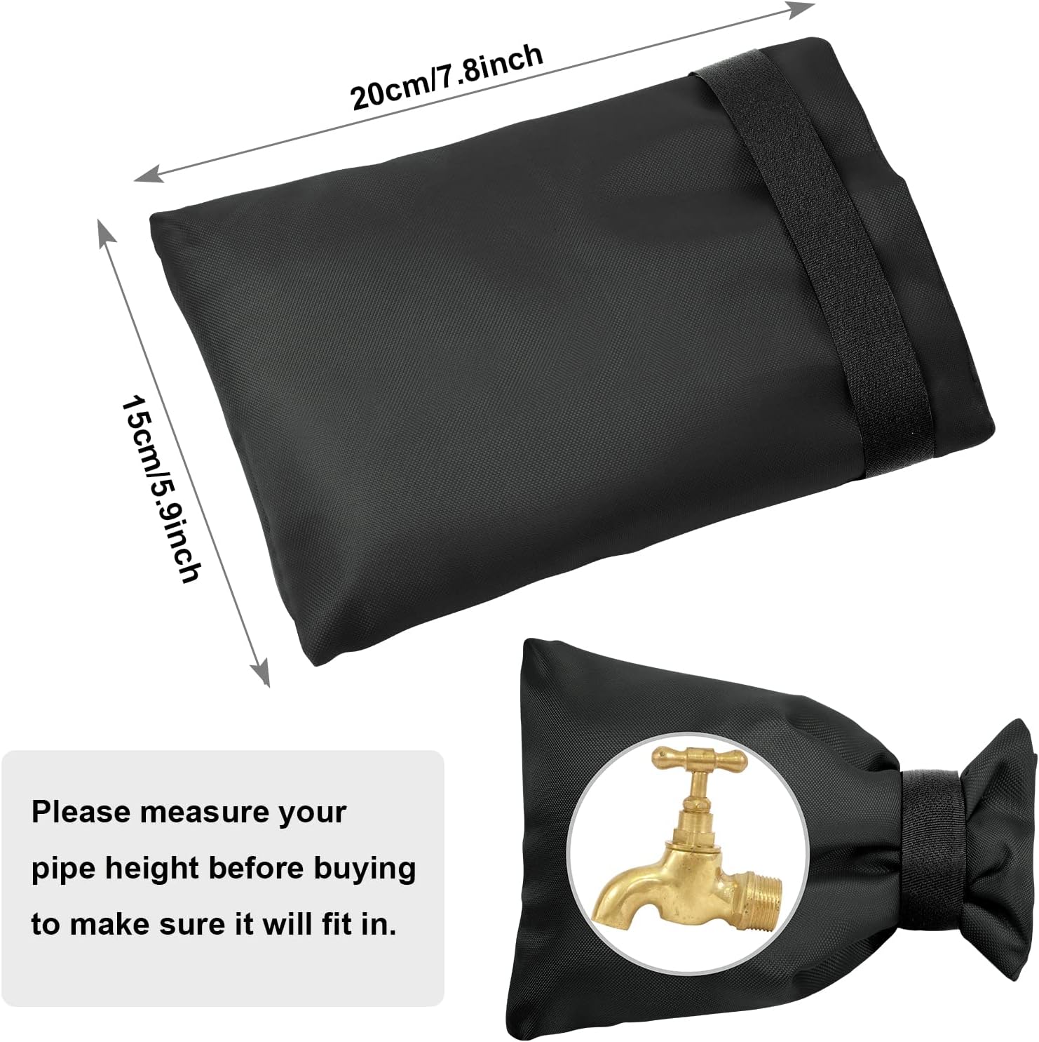 Outdoor tap covers set of 4 - thermal frost protection - waterproof tap protectors - black - Image 2