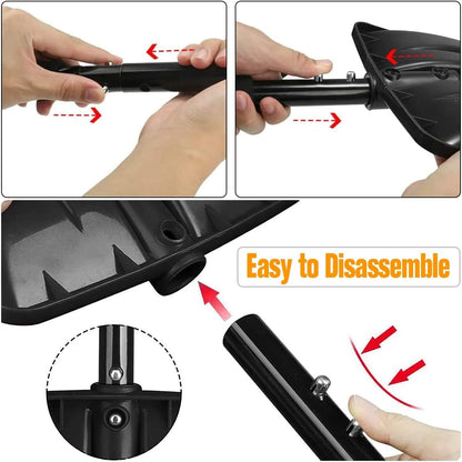 Snow Shovel - Lightweight & Portable - Snow Plow for Car, Driveway & Camping - Black - Image 4