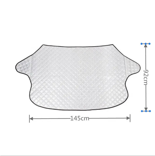Car Windscreen Cover with Sunshade and Anti-Frost Layer, All-Weather Snow and Ice Protector for Vehicles, Silver, 145 x 92 cm - Image 2