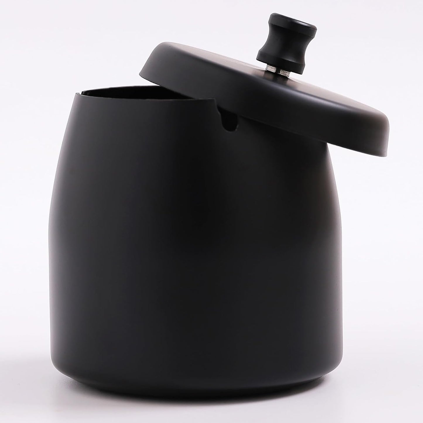 Stainless Steel Ashtray with Lid - Black - Ø 8 cm - Wind Ashtray for Outdoor & Indoor Use - Storm Ashtray - Image 3