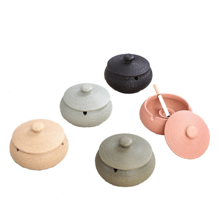 Ceramic Ashtray with Lid - Yellow - Wind Ashtray for Outdoor & Indoor - Decorative & Anti-Odor - Image 4