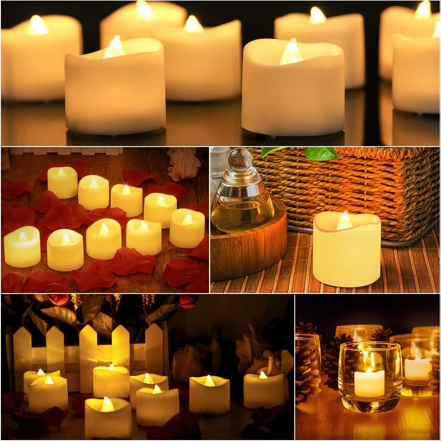 14x LED Candles - Moving Flame & Real Wax - 3D Wick - Battery Operated - For Christmas and Mood Lighting - Image 4