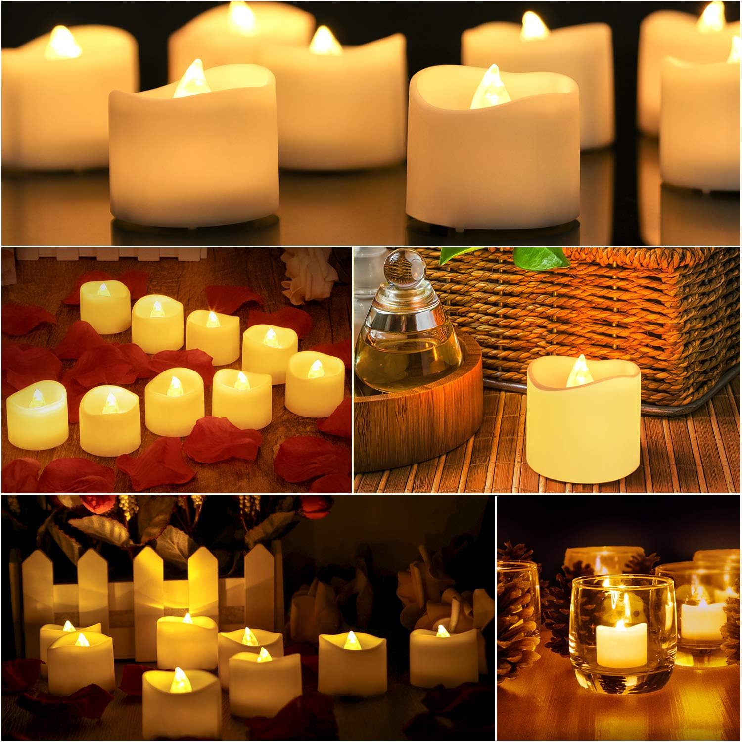 14x LED Candles - Moving Flame & Real Wax - 3D Wick - Battery Operated - For Christmas and Mood Lighting - Image 4
