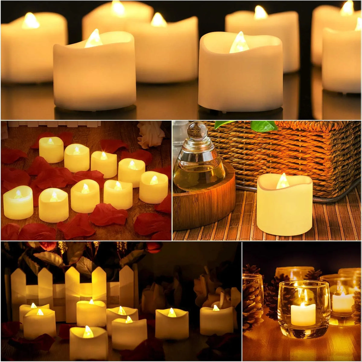 14x LED Candles - Moving Flame & Real Wax - 3D Wick - Battery Operated - For Christmas and Mood Lighting - Image 4